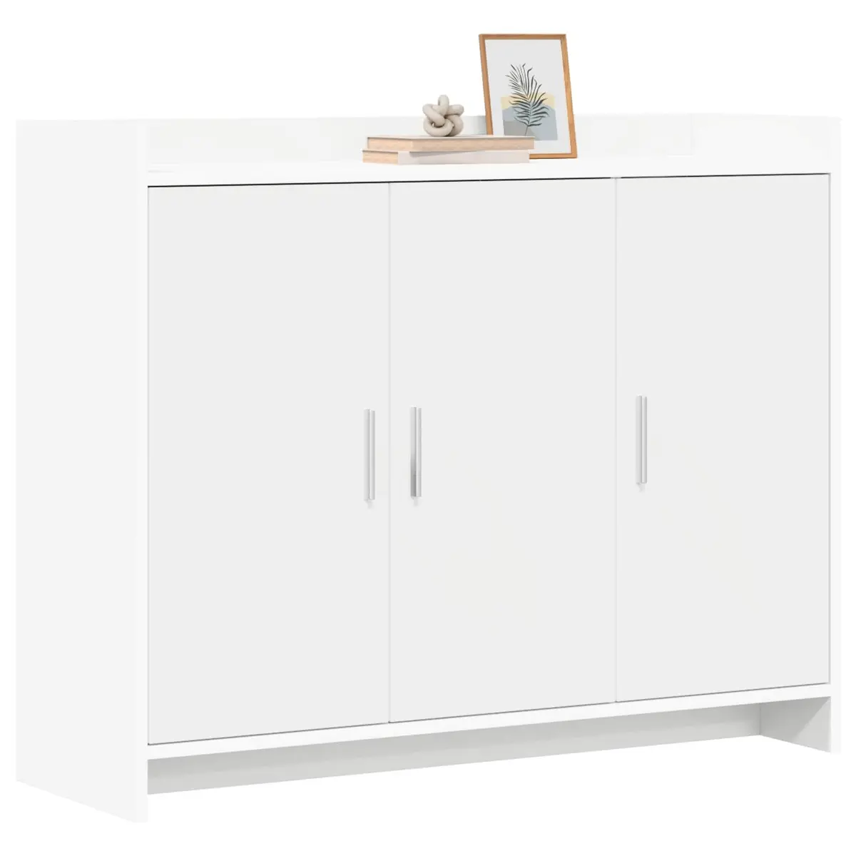Sideboard Storage Cabinet White 98.5 x 33 x 80 cm Engineered Wood