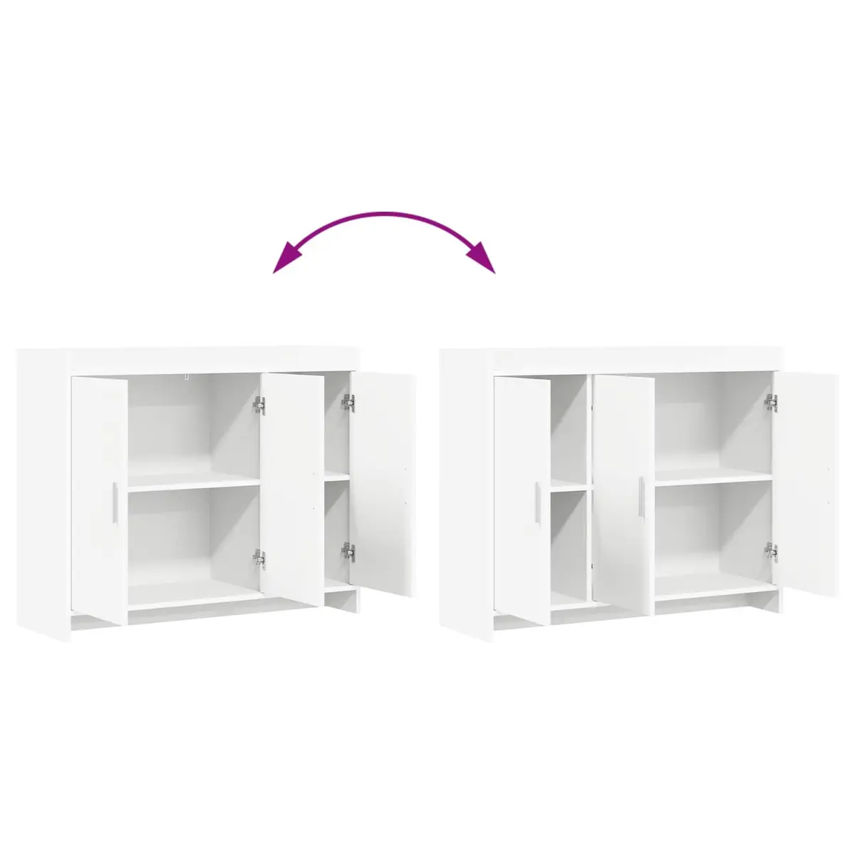 Sideboard Storage Cabinet White 98.5 x 33 x 80 cm Engineered Wood