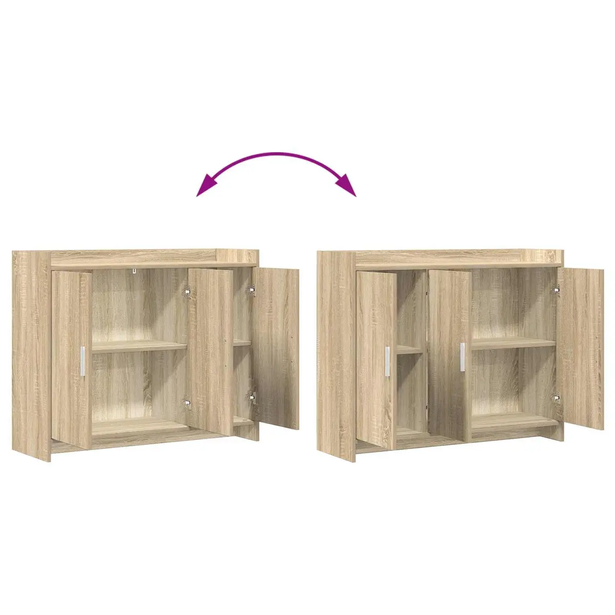 Sideboard Storage Cabinet Brown Engineered Wood 98.5 x 33 x 80 cm Dining Room