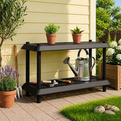 2-Tier Shelving Unit 100 x 40 x 55.5 cm Anthracite Storage Solution