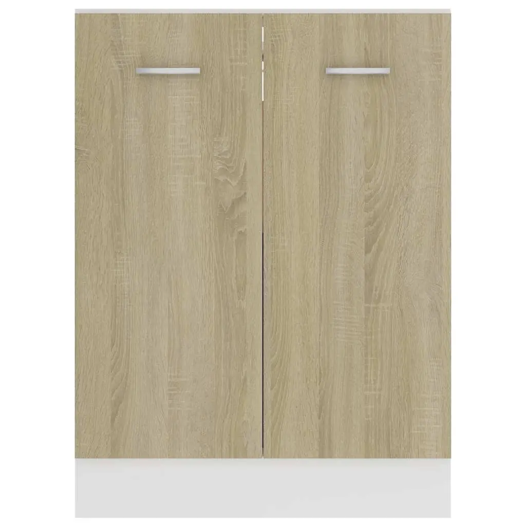 Kitchen Cabinet Storage Unit 60x46x81.5 cm Brown Sonoma Oak 2 Doors 2 Shelves