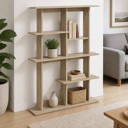 Vertical Wall Shelf Unit in Brown Engineered Wood