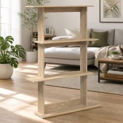 Wall Shelf Unit in Brown Engineered Wood 100x20x126cm