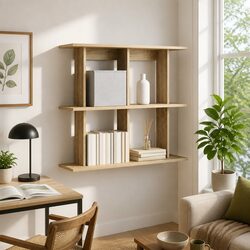 Wall-Mounted Shelf in Brown Sonoma Oak, 80cm