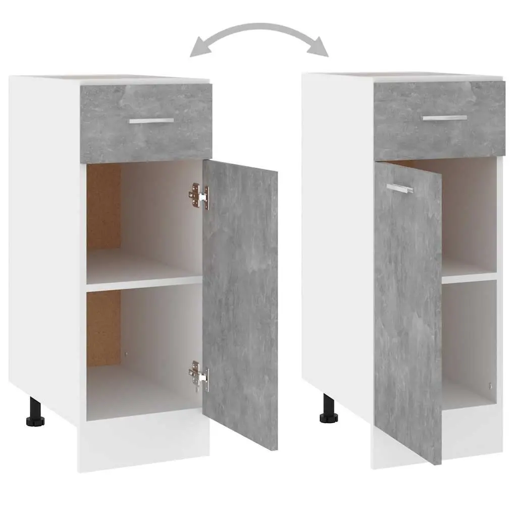Cabinet Grey Kitchen Storage Drawer Bottom Cupboard Shelves