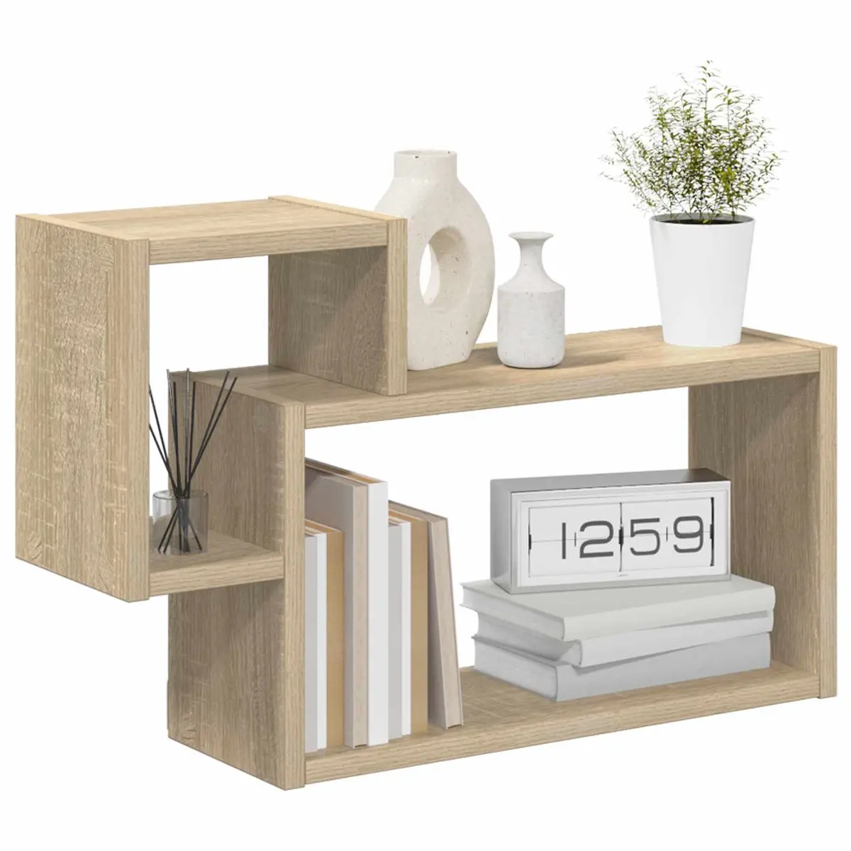 Wall Shelf Space Saving Wall-Mounted 55 x 15 x 35 cm Brown