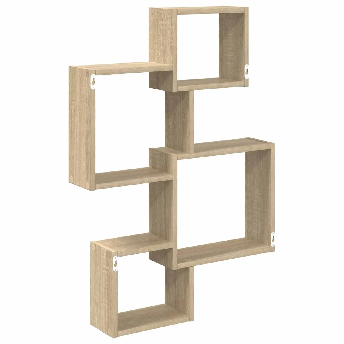 Brown Sonoma Oak Wall-mounted Cube Shelves Modern Storage Organiser 64x13.5x91.5cm