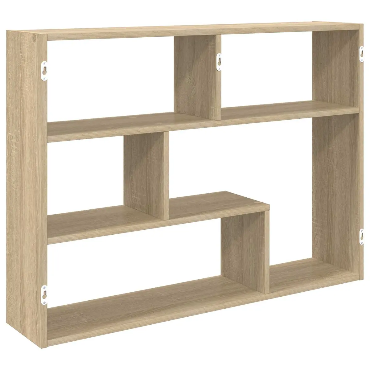 Wall Shelf Wall-Mounted Compact Brown Sonoma Oak Modern Storage Display Ledge