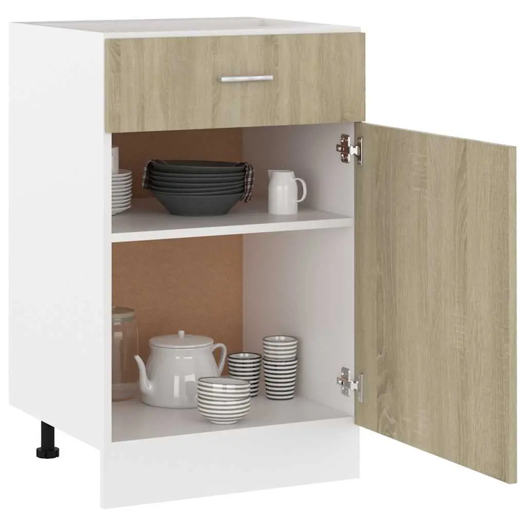 Kitchen Cabinet Compact Storage Brown Engineered Wood 50 x 46 x 81.5 cm