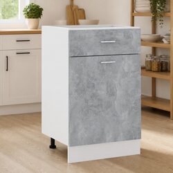 Durable Grey Kitchen Drawer Bottom Cabinet with Shelves