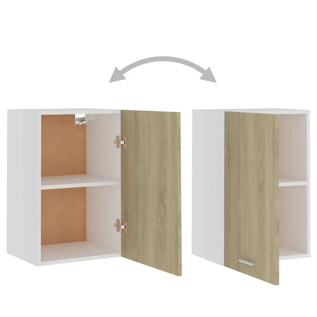 Hanging Kitchen Cabinet Organiser Brown 2 Shelves 1 Door 39.5 x 31 x 60 cm