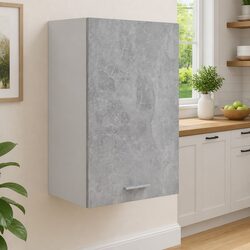 Grey Engineered Wood Kitchen Cabinet with Door and Shelves