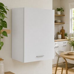 Wall-Mounted Kitchen Cabinet in White with Two Shelves