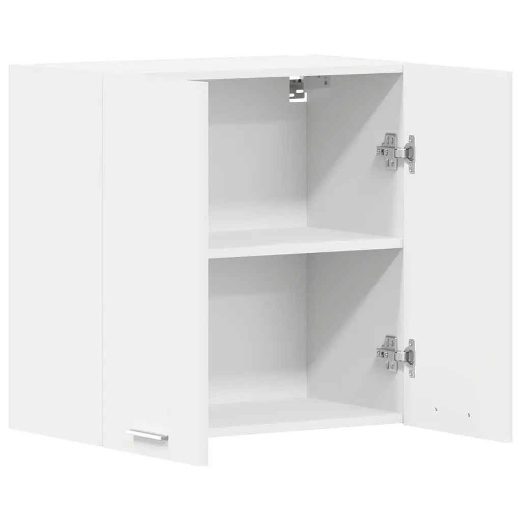 Wall-Mounted Kitchen Cabinet Compact Storage 2 Shelves White Engineered Wood