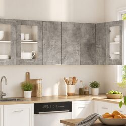 Engineered Wood Hanging Kitchen Cabinet with Shelves