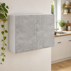 Two-Door Hanging Kitchen Cabinet in Grey Engineered Wood