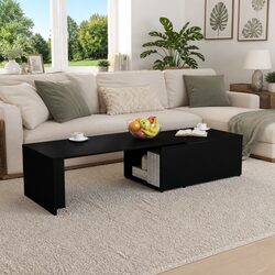 Durable Black Engineered Wood Coffee Table Dimensions