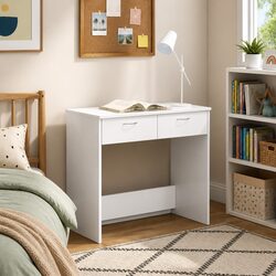 White Engineered Wood Office Desk 80x40x75 cm with Drawer