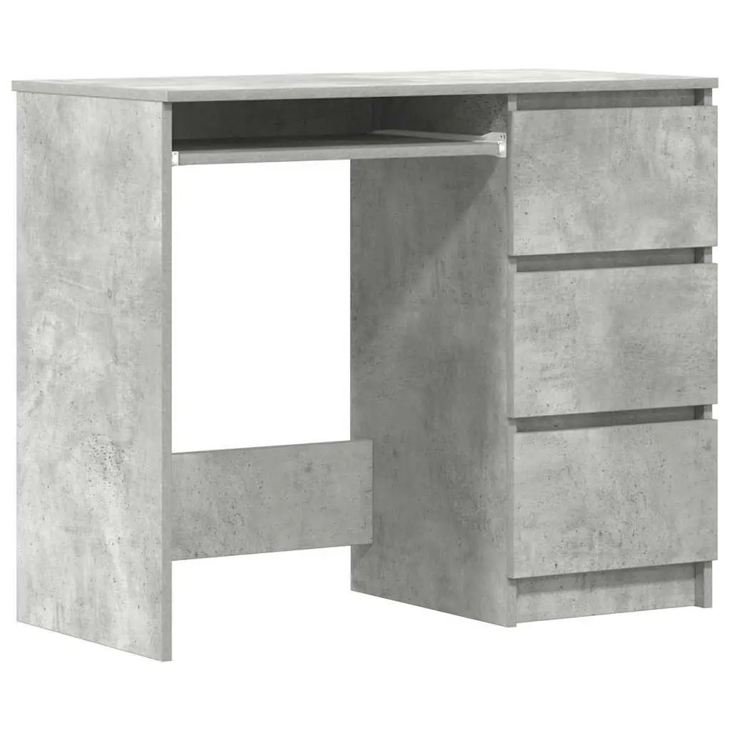 90cm Concrete Grey Office Desk in Engineered Wood