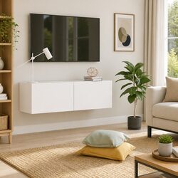 Chic White Wall-Mounted TV Cabinet 100x30x30 cm