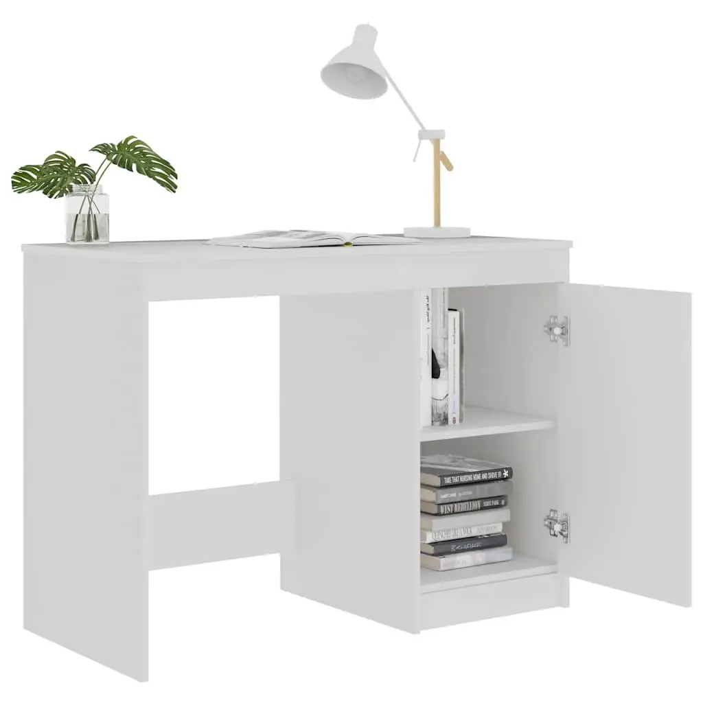 Office Desk with Storage Cabinet Modern 100x50x76 cm White