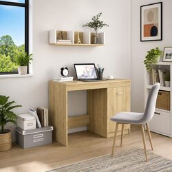 Storage Cabinet Office Desk with Engineered Wood Construction