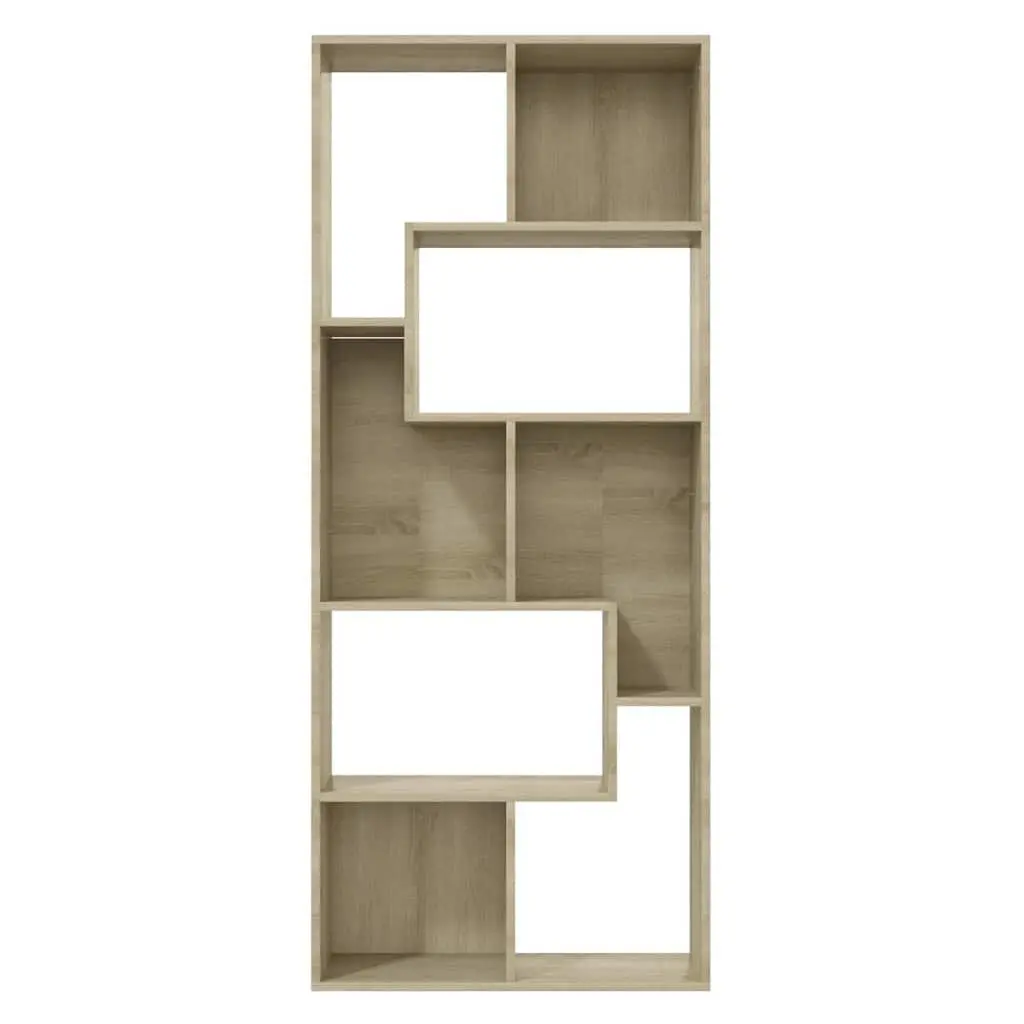 Bookshelf Spacious Storage Engineered Wood 67L x 24W x 161H cm Brown Sonoma Oak