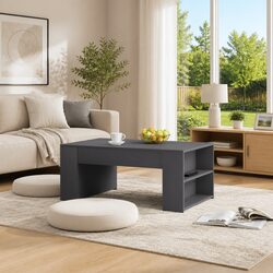 Grey Engineered Wood Coffee Table Dimensions 100x60x42cm