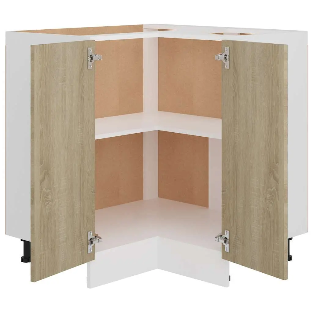 Corner Bottom Cabinet Kitchen Storage Cupboard Brown Engineered Wood 75.5x81.5