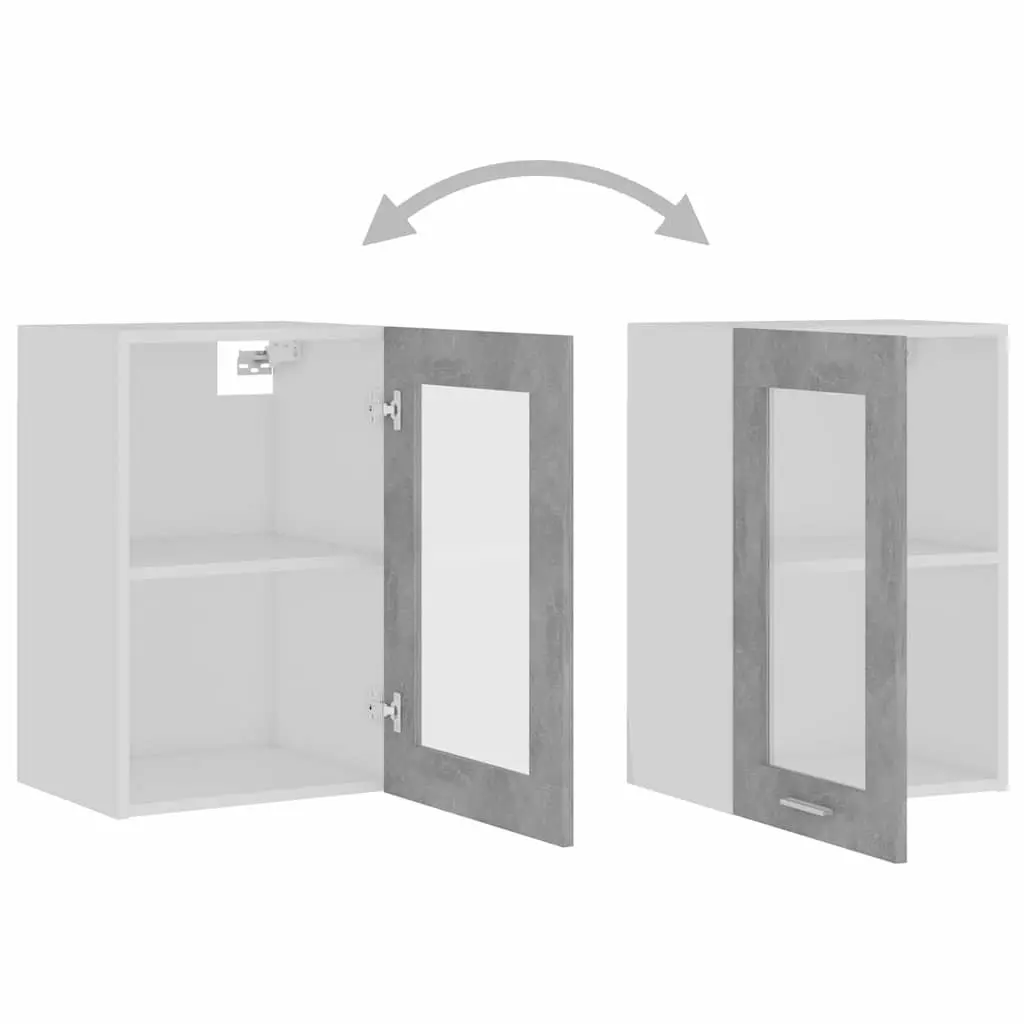 Hanging Kitchen Cabinet Space Saving Grey Engineered Wood 40x31x60cm