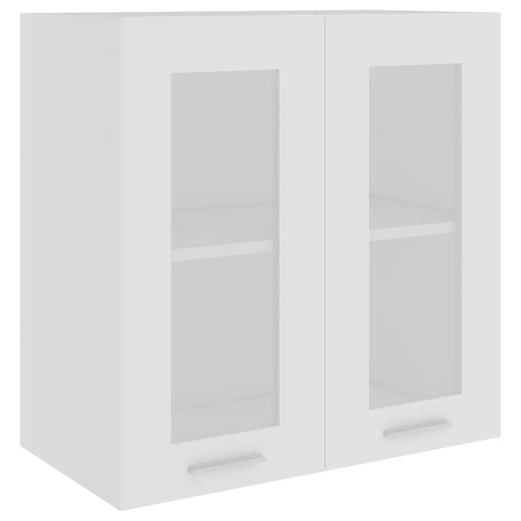 Hanging Glass Cabinet Space-Saving Wall-Mounted Storage 60x31x60cm White