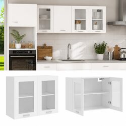 Hanging Glass Storage Cabinet for Kitchen with Doors