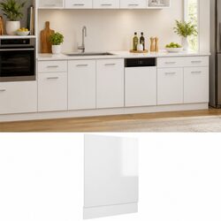 Engineered Wood Dishwasher Panel in High Gloss White