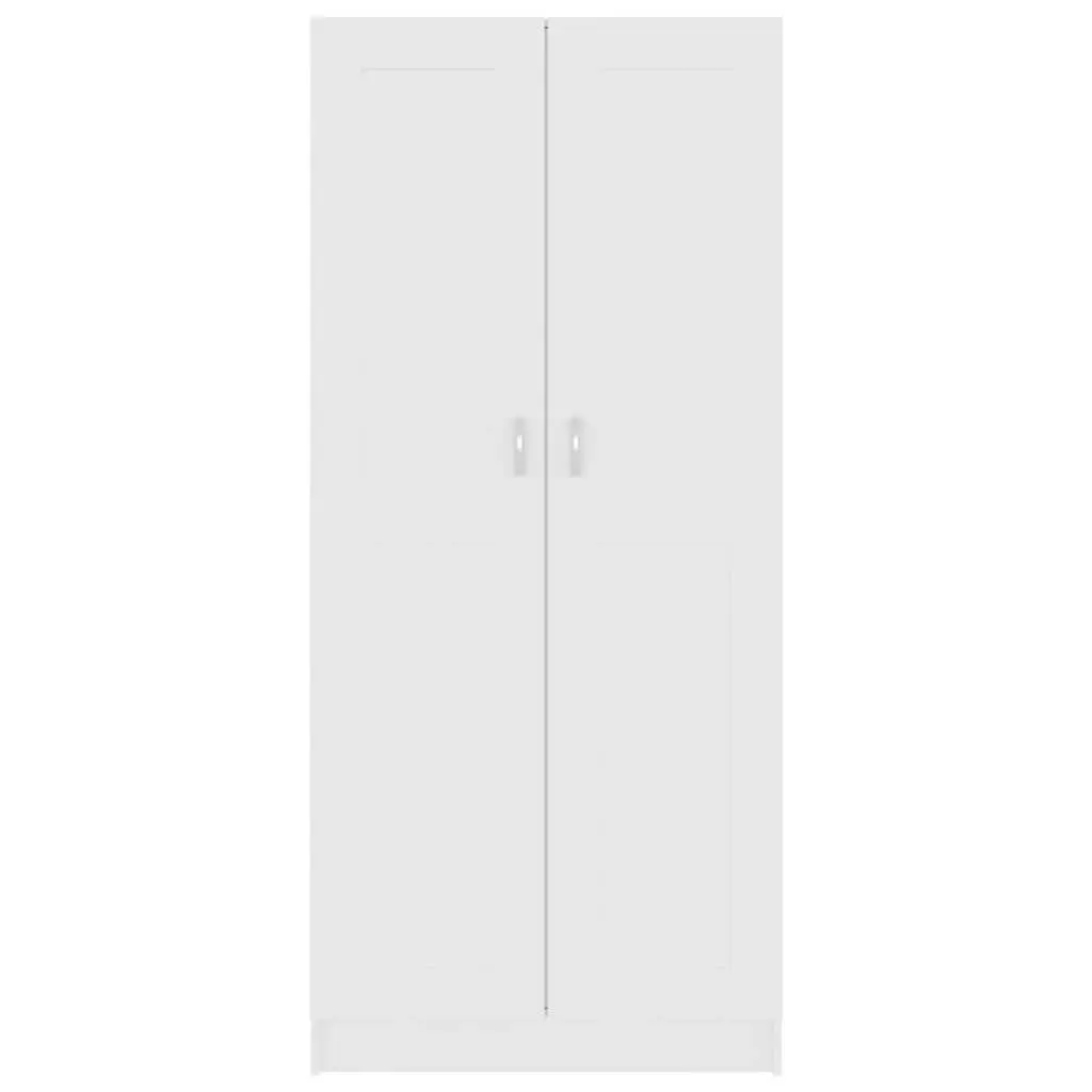 Bookcase White 5 Compartments 2 Doors Storage Shelf Home Office