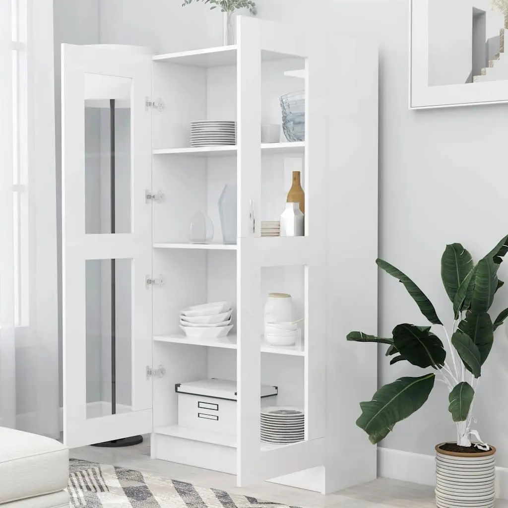 Vitrine Cabinet Storage 82.5x30.5x150cm White