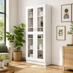 Engineered Wood Vitrine Cabinet Dimensions 82.5x30.5x185 cm