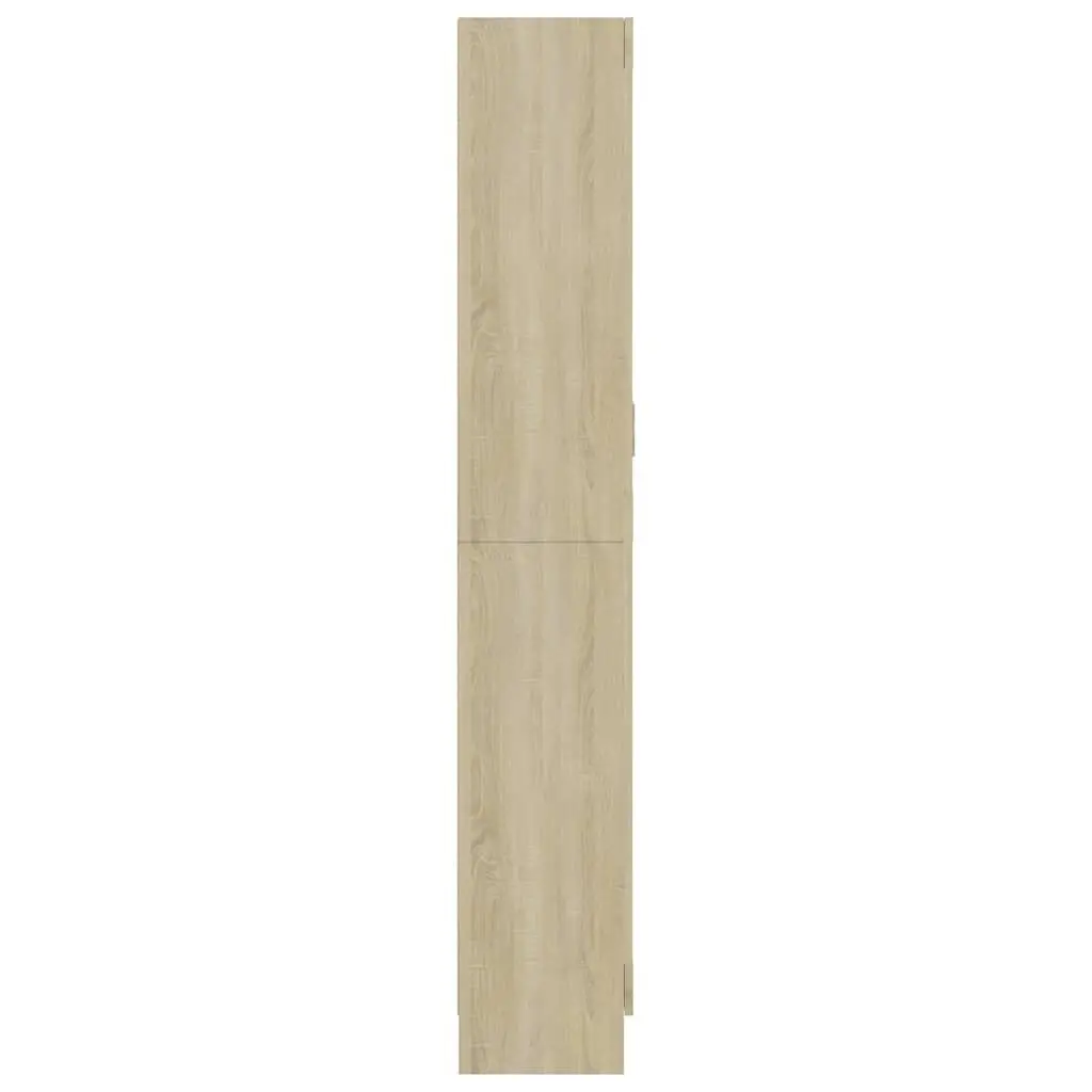 Engineered Wood Vitrine Cabinet with 5 Storage Compartments