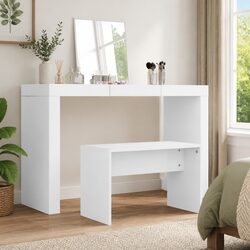 Engineered Wood Dressing Stool White 70x35x45 cm