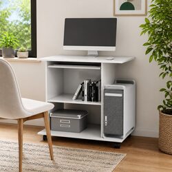 Engineered Wood Computer Desk White 80x50x75cm
