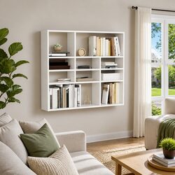 Open Compartment Wall Shelf 90x16x78 cm in White