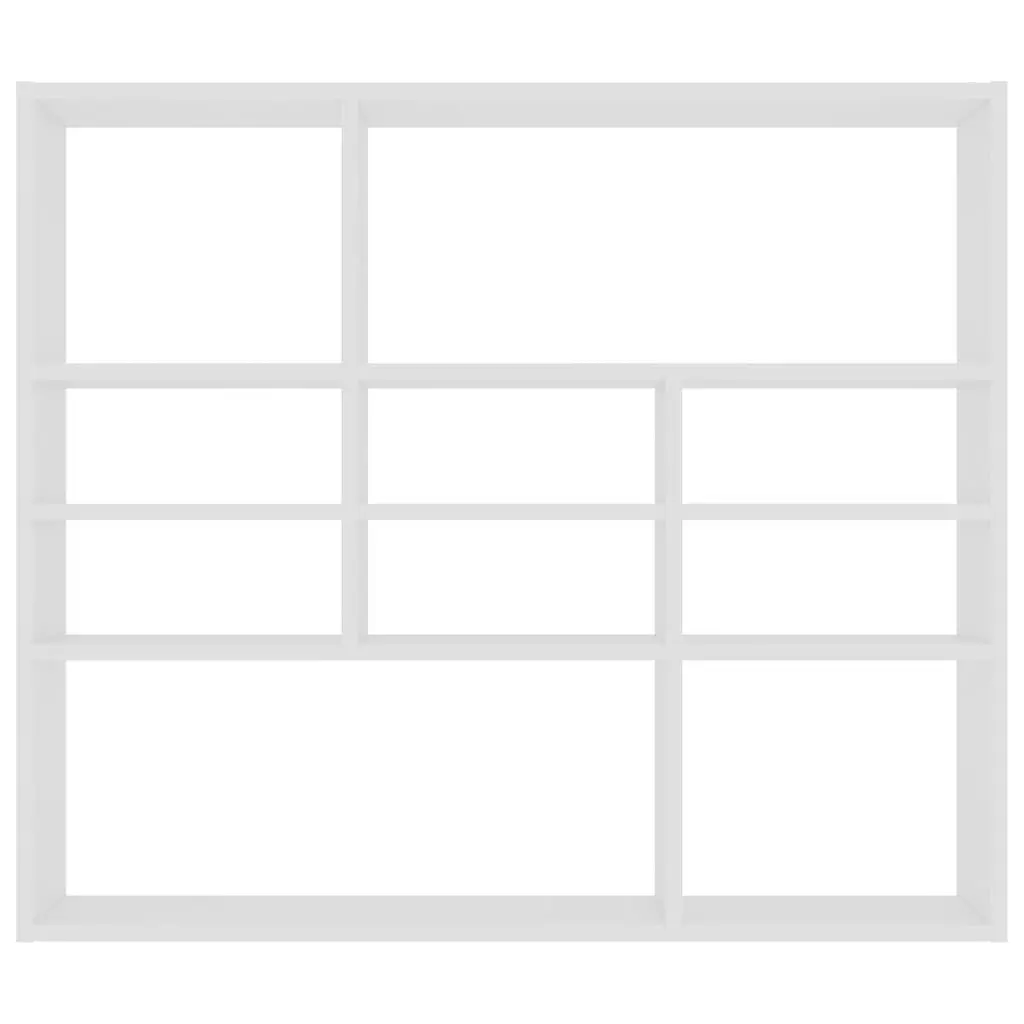 Wall Shelf Open Compartments 90x16x78 cm White