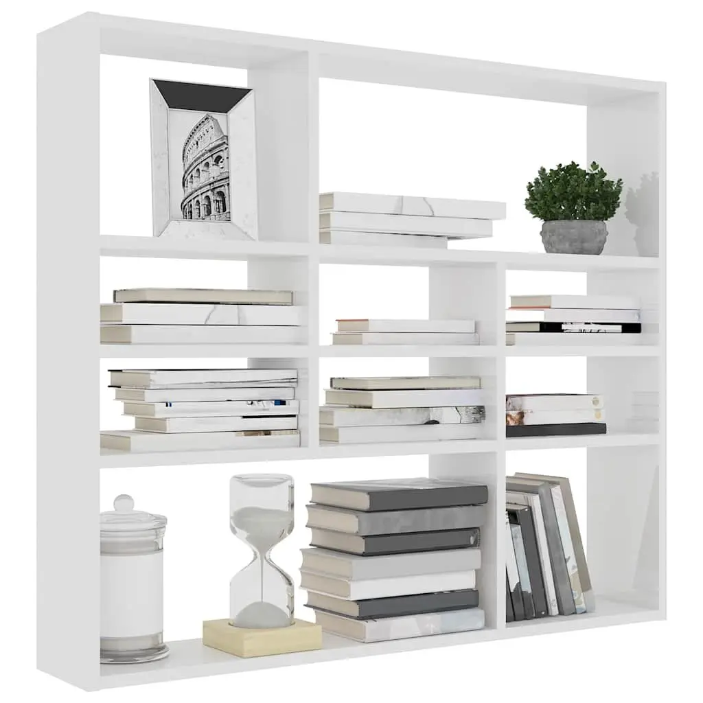 Wall Shelf Open Compartments 90x16x78 cm White
