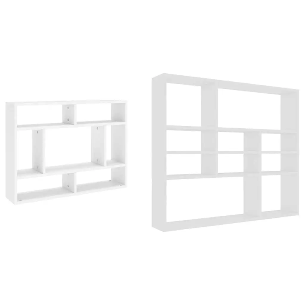 Wall Shelf Open Compartments 90x16x78 cm White