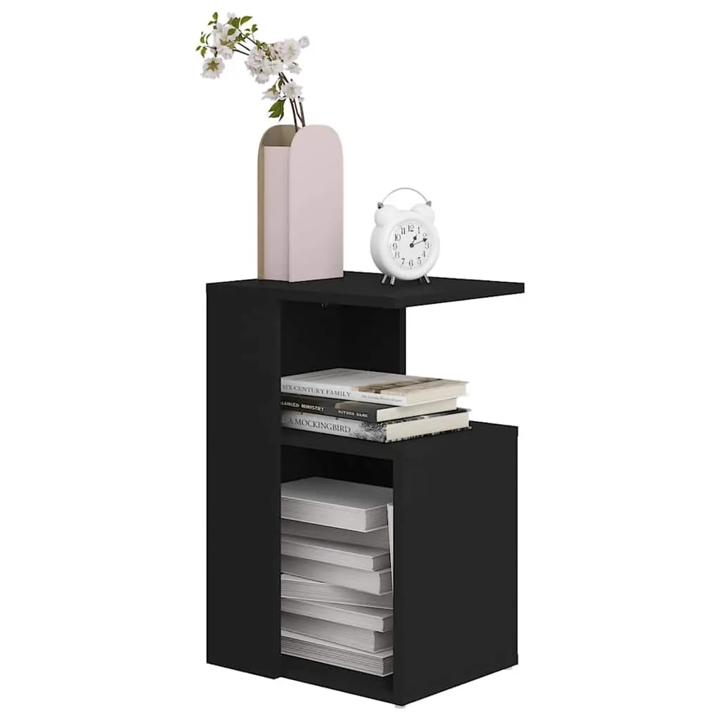 End Table Storage Black Modern Side Table 36 x 30 x 56 cm