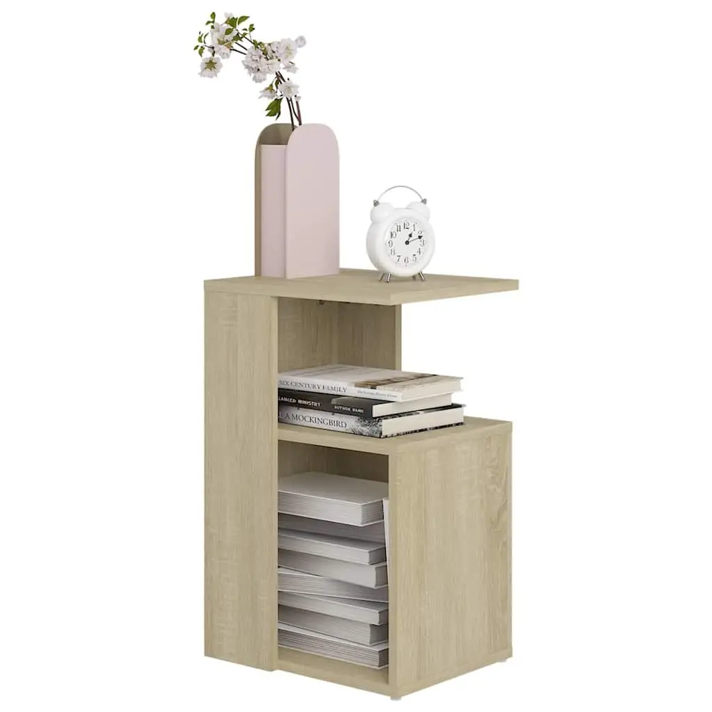 Side Table with Storage 36x30x56cm Brown