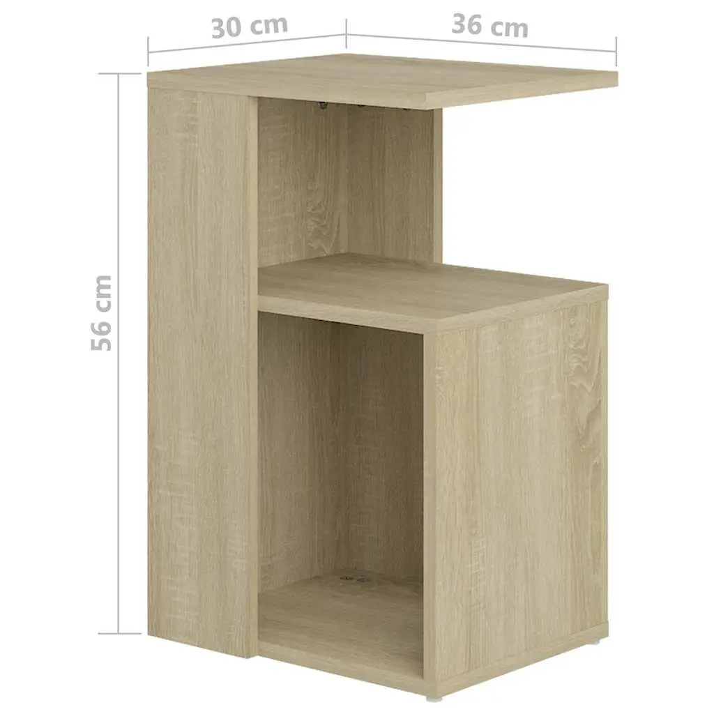 Side Table with Storage 36x30x56cm Brown