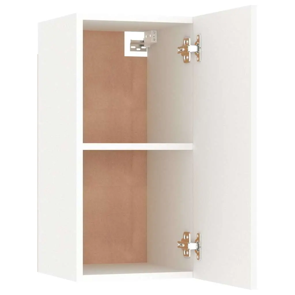 TV Cabinet Set 2 Piece Wall-Mounted White Storage Shelves Engineered Wood Living Room Furniture