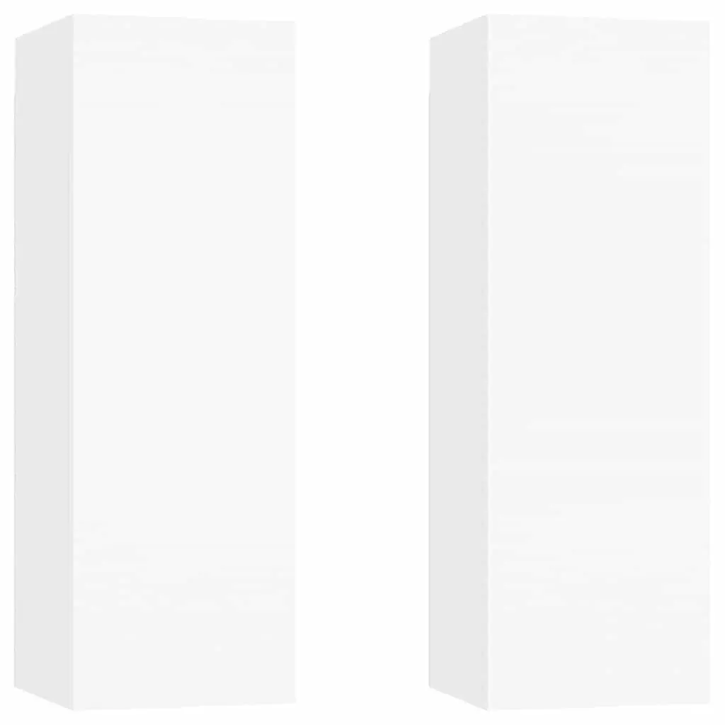 Wall-Mounted TV Cabinet Set Sturdy White 30.5x30x90cm