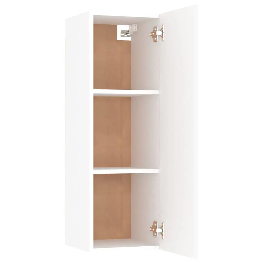 Wall-Mounted TV Cabinet Set Sturdy White 30.5x30x90cm