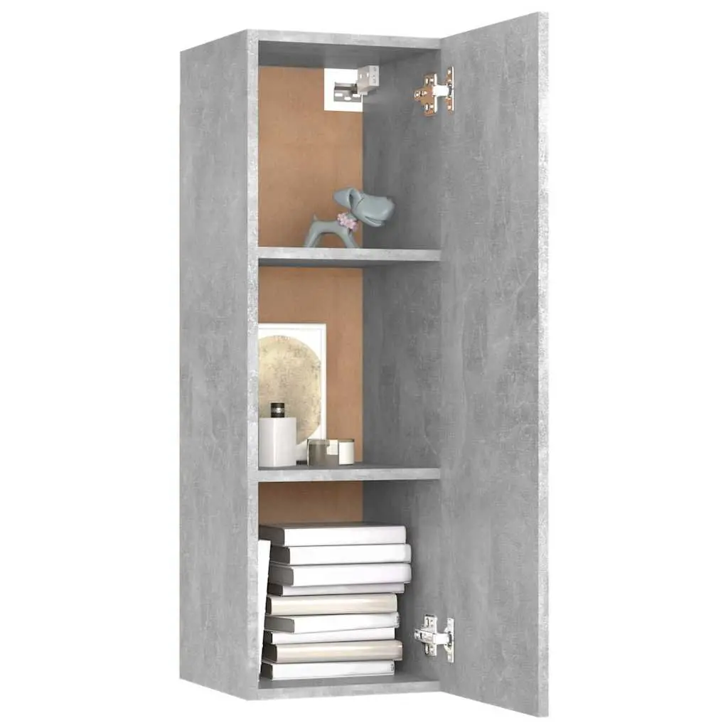 Wall-Mounted TV Cabinet Set 2 pcs Grey Storage Shelving Unit